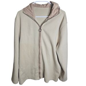 Prada Beige Full Zip Jacket Ring Pull Cotton Blend XL Italy Minimulist